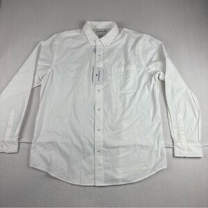 New! Saddlebred Mens Classic Fit White Dress Shirt XL office business